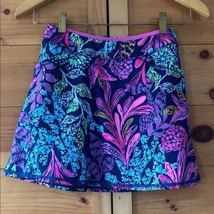 Lilly Pulitzer Luxletic Mini Maryana Skirt Aegean Navy/Calypso Coast Size 8-10